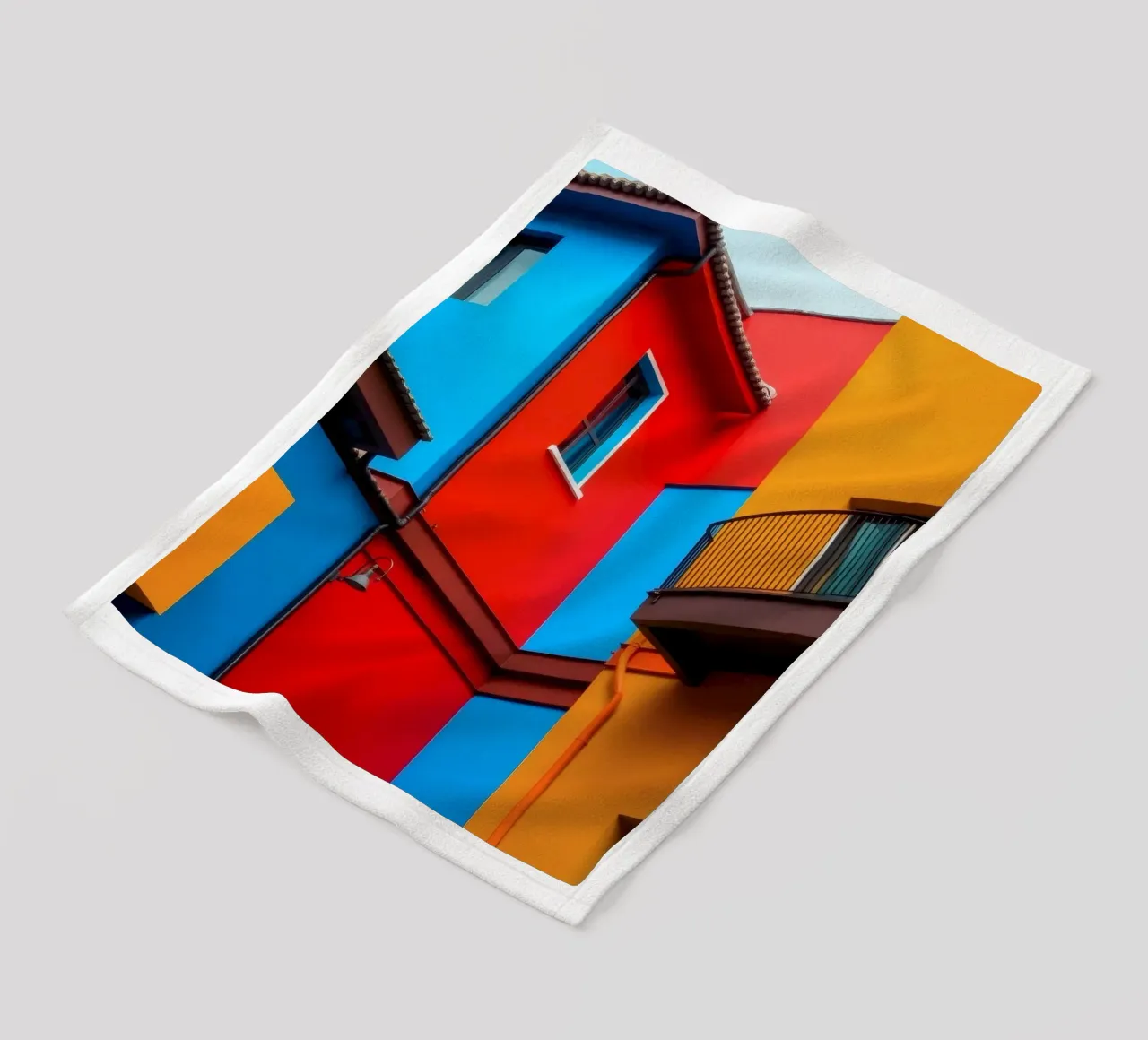 Colorful architecture features buildings in urban location fleece blanket by DesignDoodle