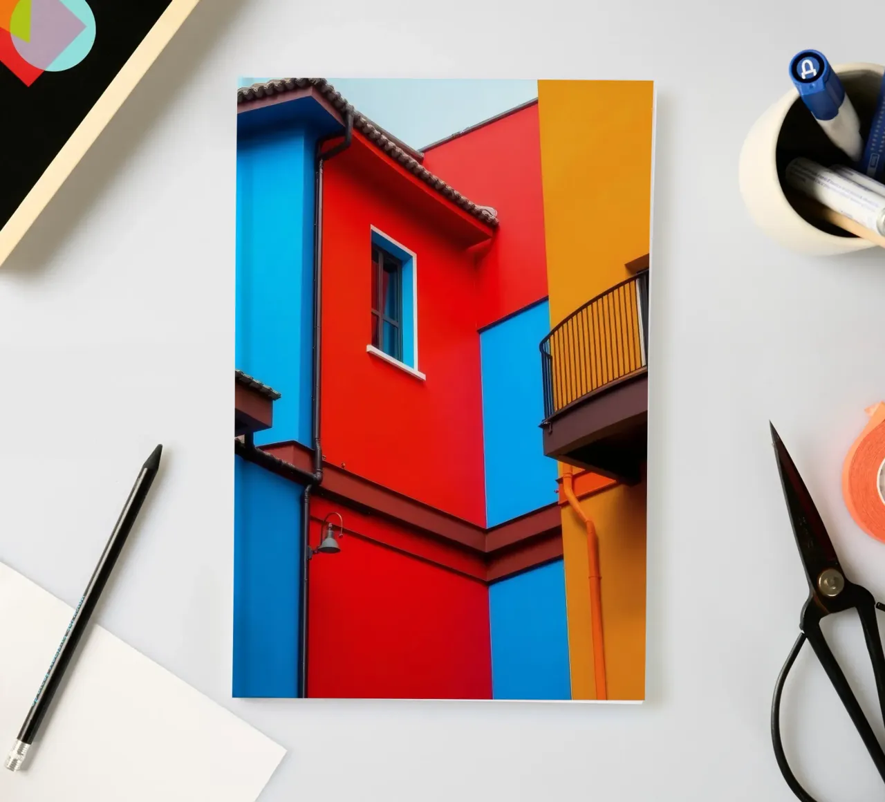 Colorful architecture features buildings in urban location notebook by DesignDoodle