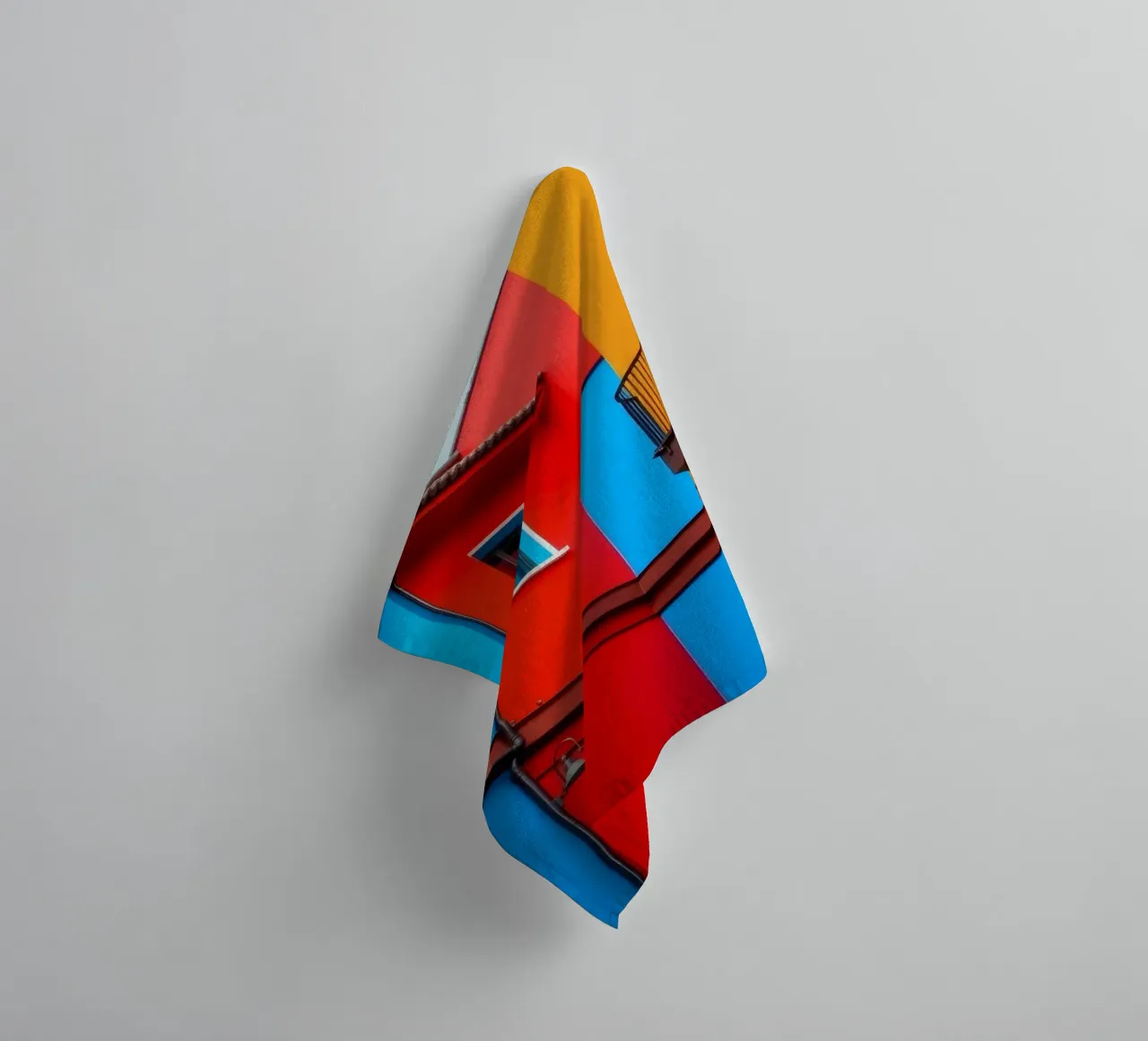 Colorful architecture features buildings in urban location towel by DesignDoodle