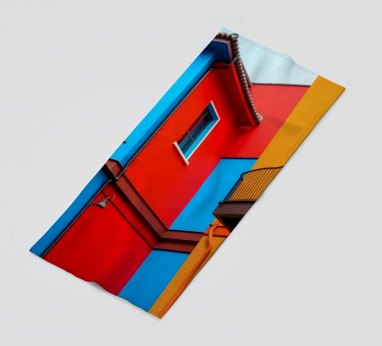 Colorful architecture features buildings in urban location beach towel by DesignDoodle