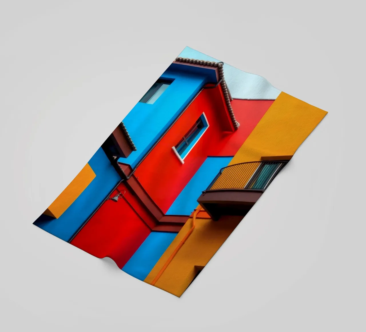 Colorful architecture features buildings in urban location beach towel by DesignDoodle