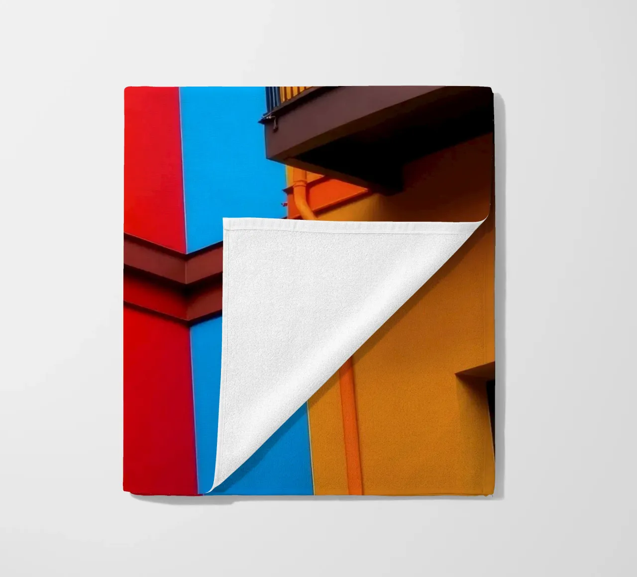 Colorful architecture features buildings in urban location beach towel by DesignDoodle