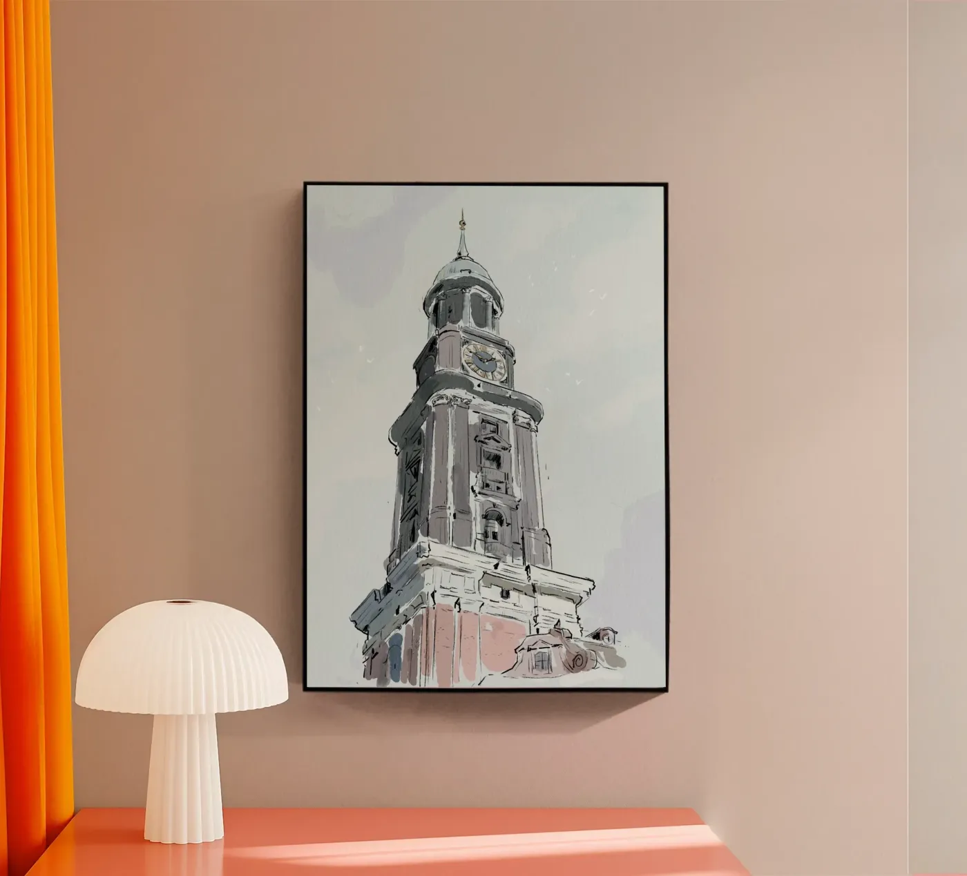 Hamburg Michel plexiglass da Johannes Lott Illustration