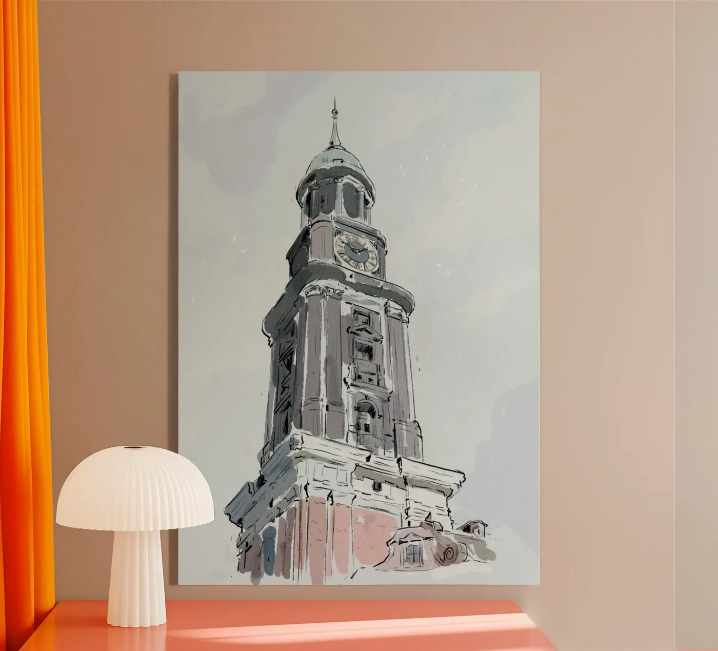Hamburg Michel plexiglass da Johannes Lott Illustration