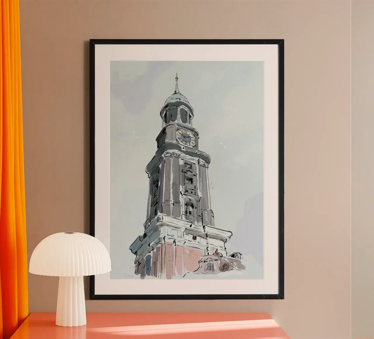 Hamburg Michel poster da Johannes Lott Illustration