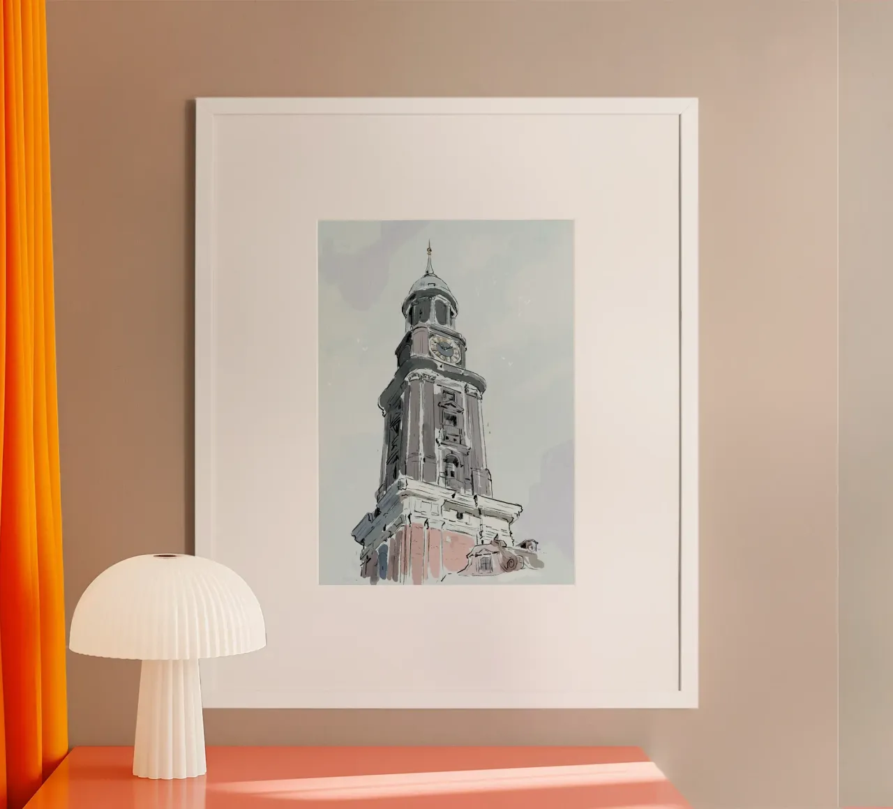 Hamburg Michel poster da Johannes Lott Illustration