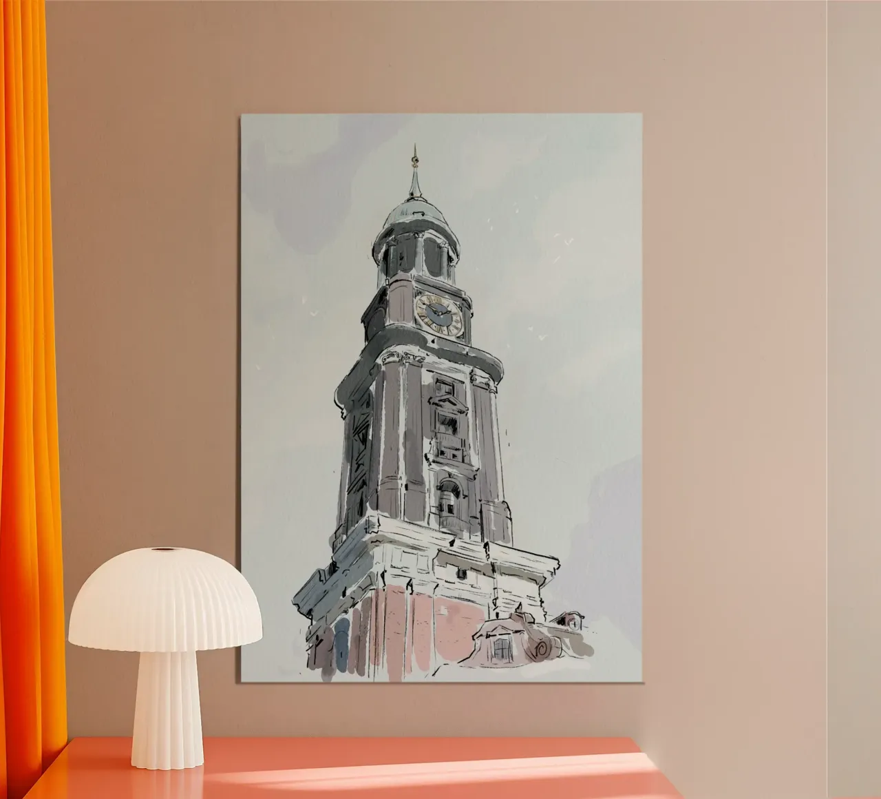 Hamburg Michel poster da Johannes Lott Illustration