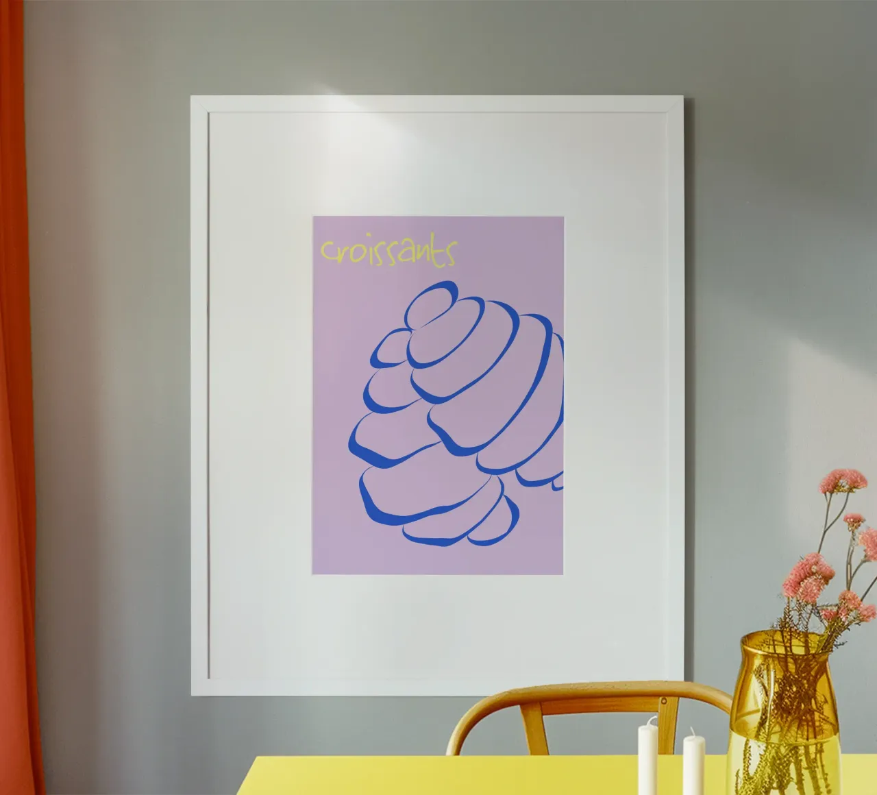 Croissants. poster con telaio in alluminio da FRICKE DESIGN