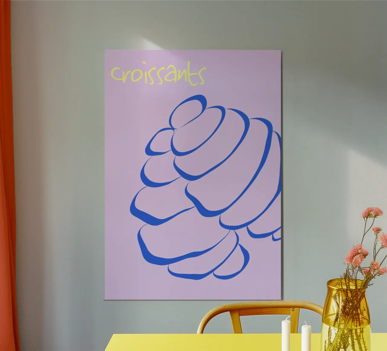 Croissants. poster con telaio in alluminio da FRICKE DESIGN