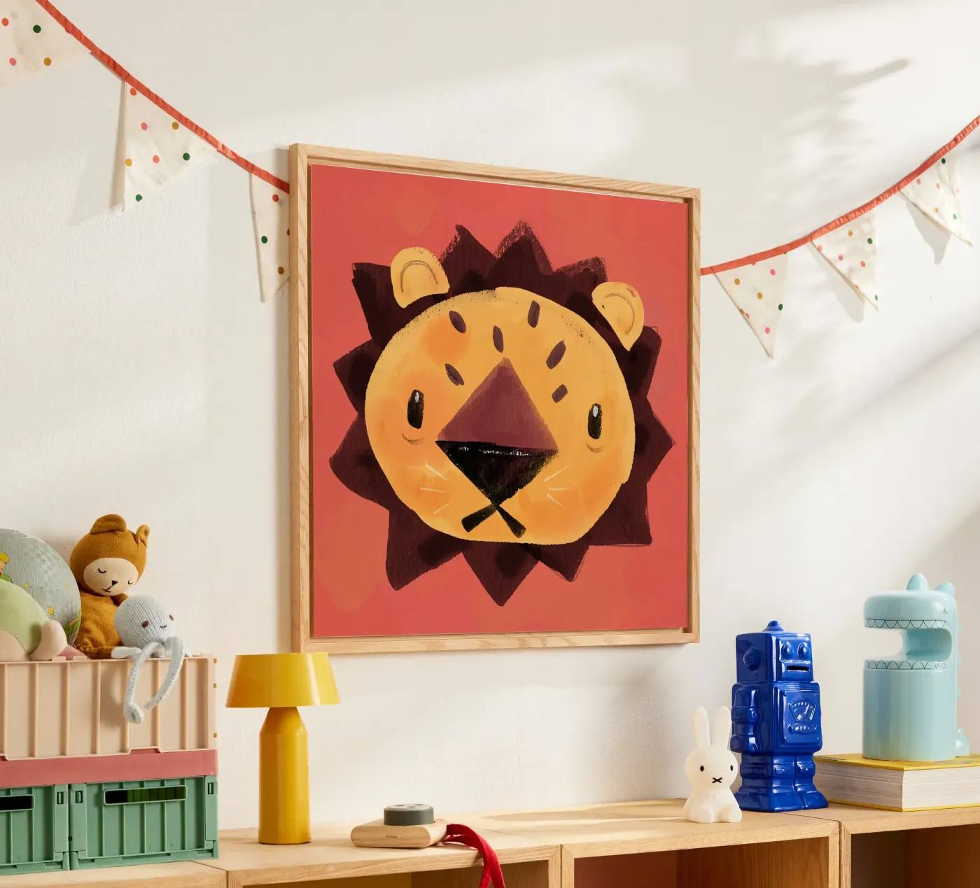 Kleine leeuw acryl van Johannes Lott Illustration