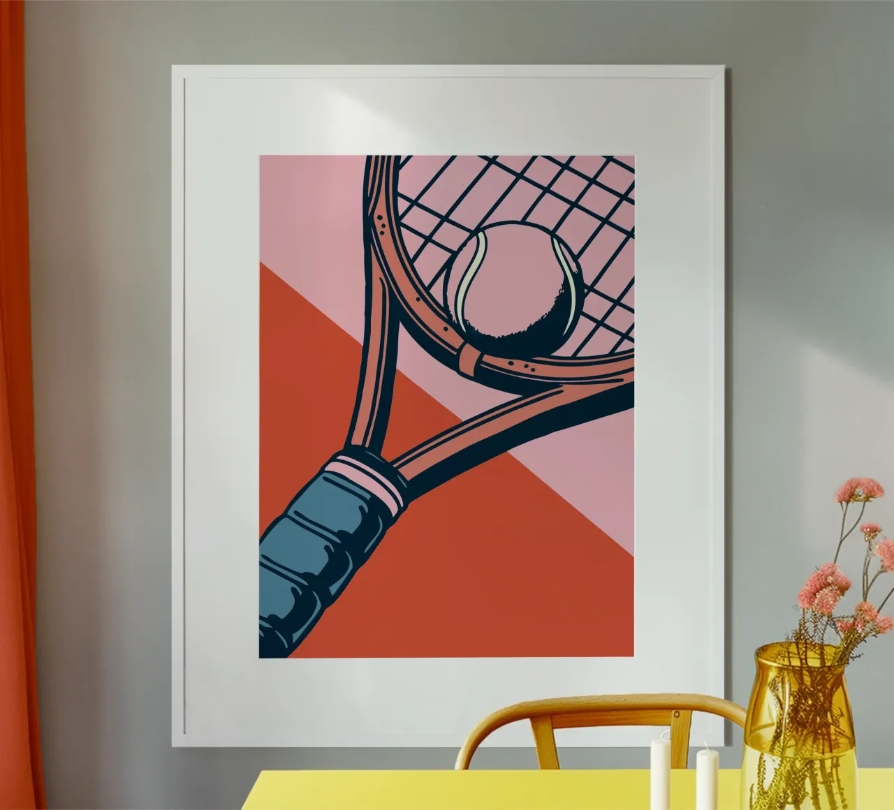 Racchetta da tennis poster con telaio in legno da SPORTS ONLY