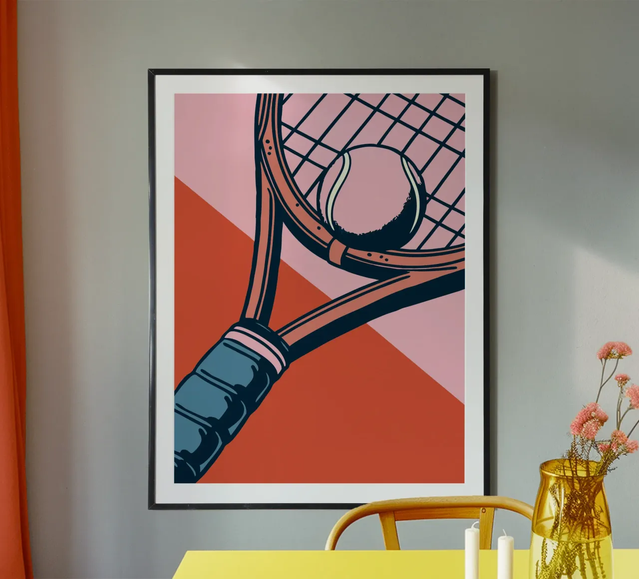 Racchetta da tennis poster con telaio in legno da SPORTS ONLY