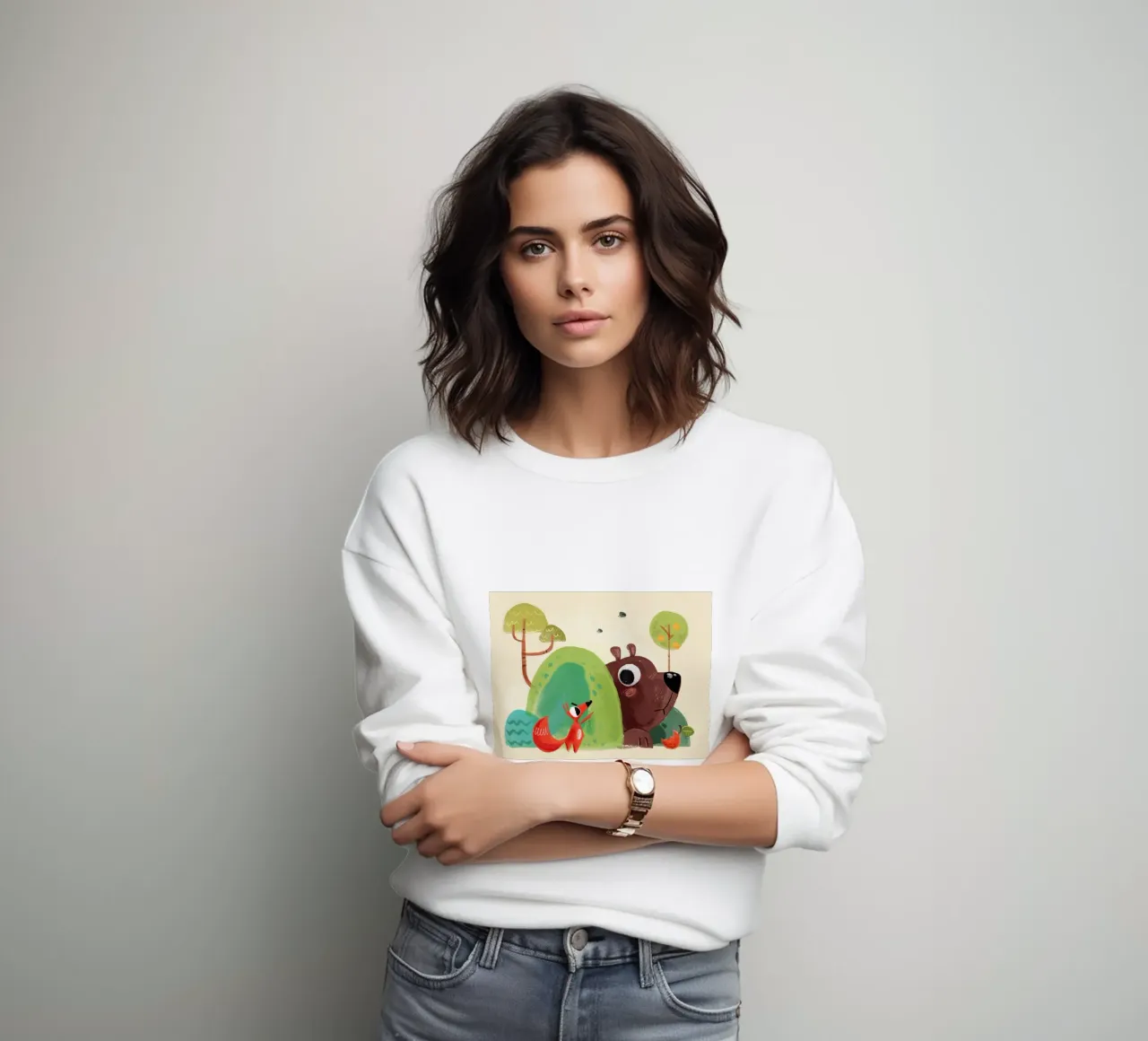 Renard & Ours sweat de Johannes Lott Illustration