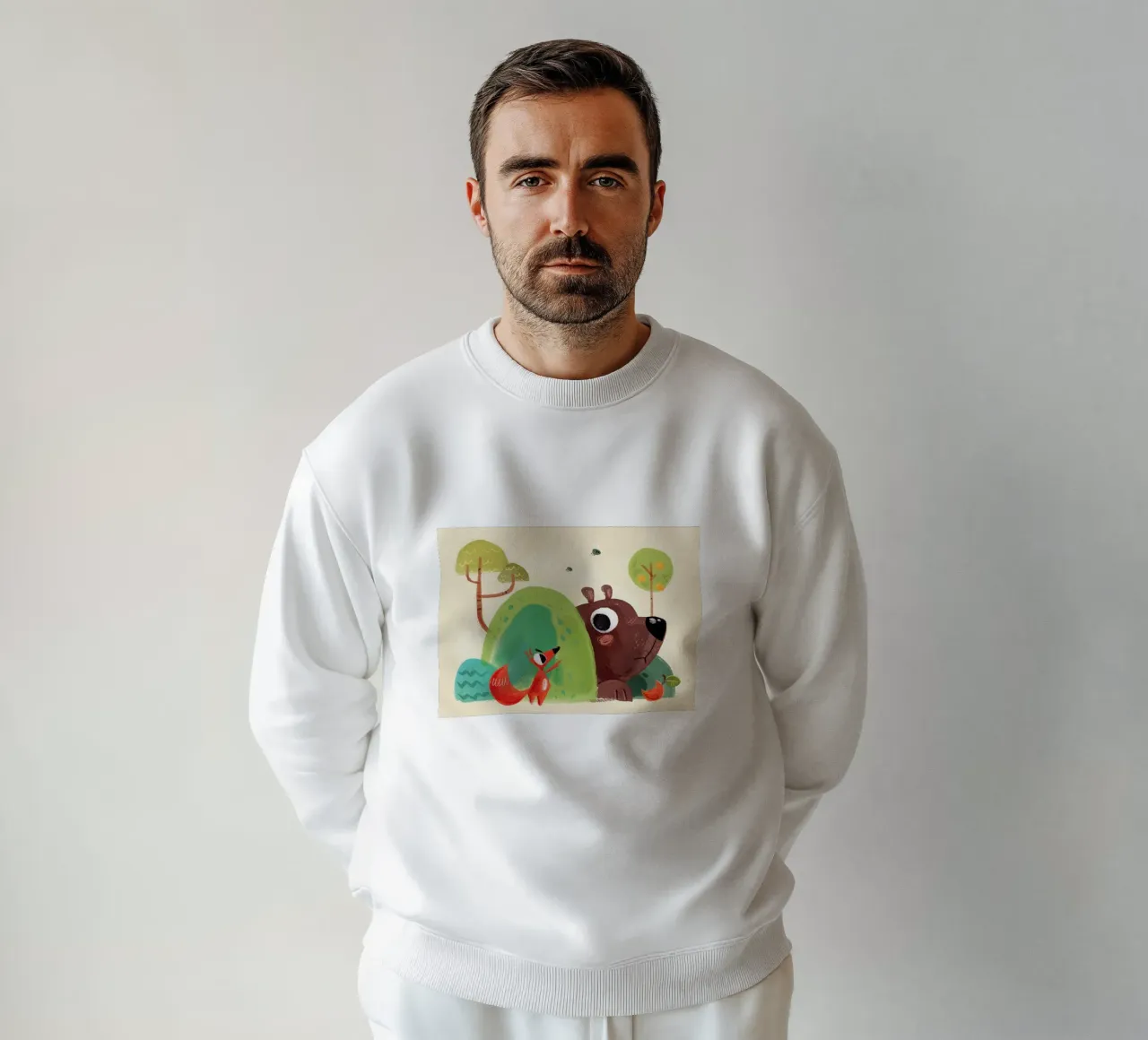 Renard & Ours sweat de Johannes Lott Illustration