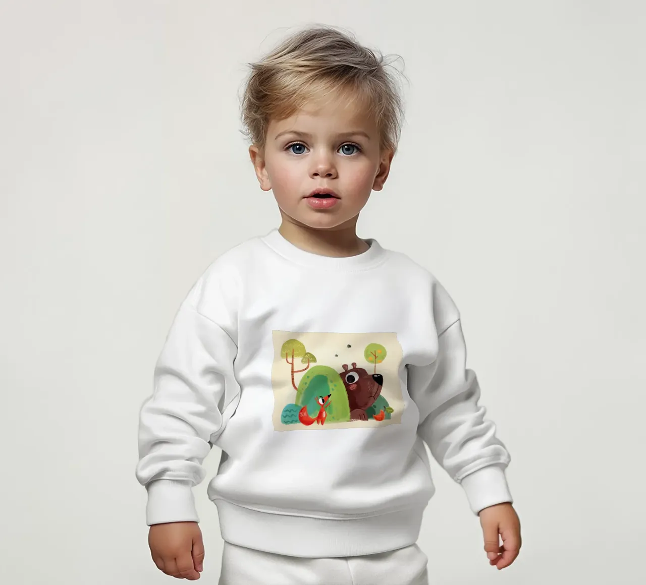 Volpe e orso felpa neonato da Johannes Lott Illustration