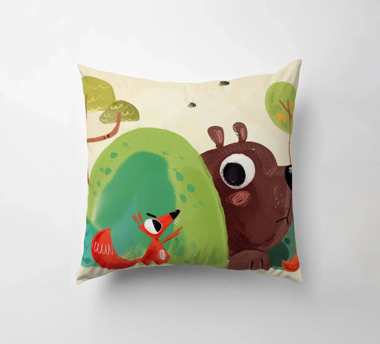 Volpe e orso cuscino da Johannes Lott Illustration