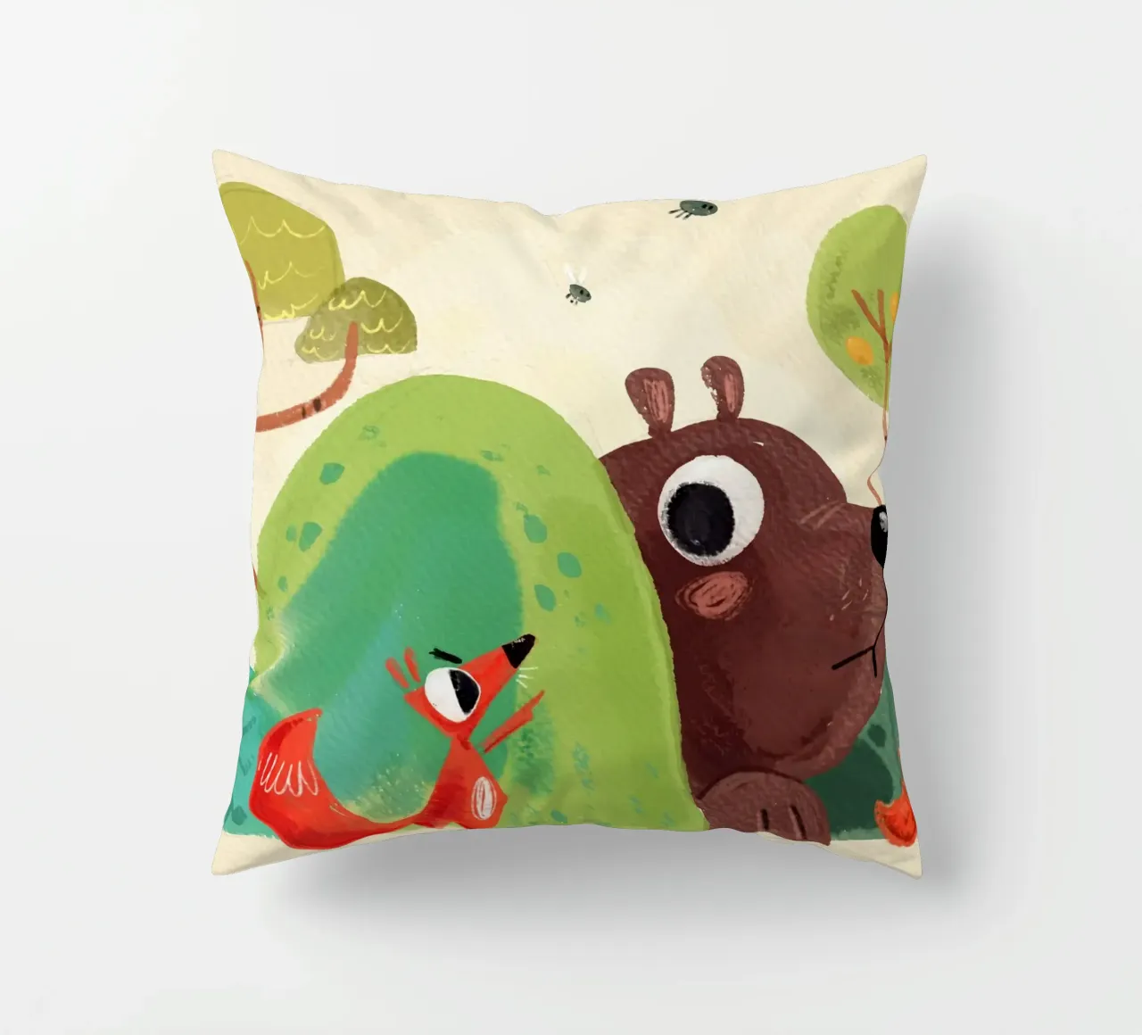 Volpe e orso cuscino da Johannes Lott Illustration