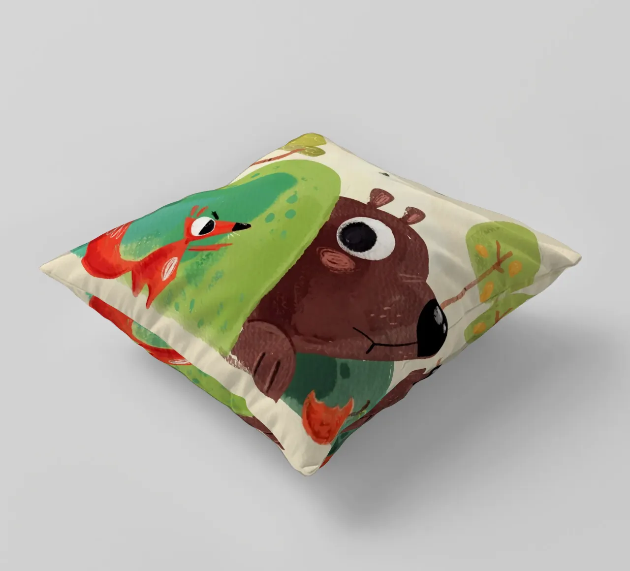Volpe e orso cuscino da Johannes Lott Illustration