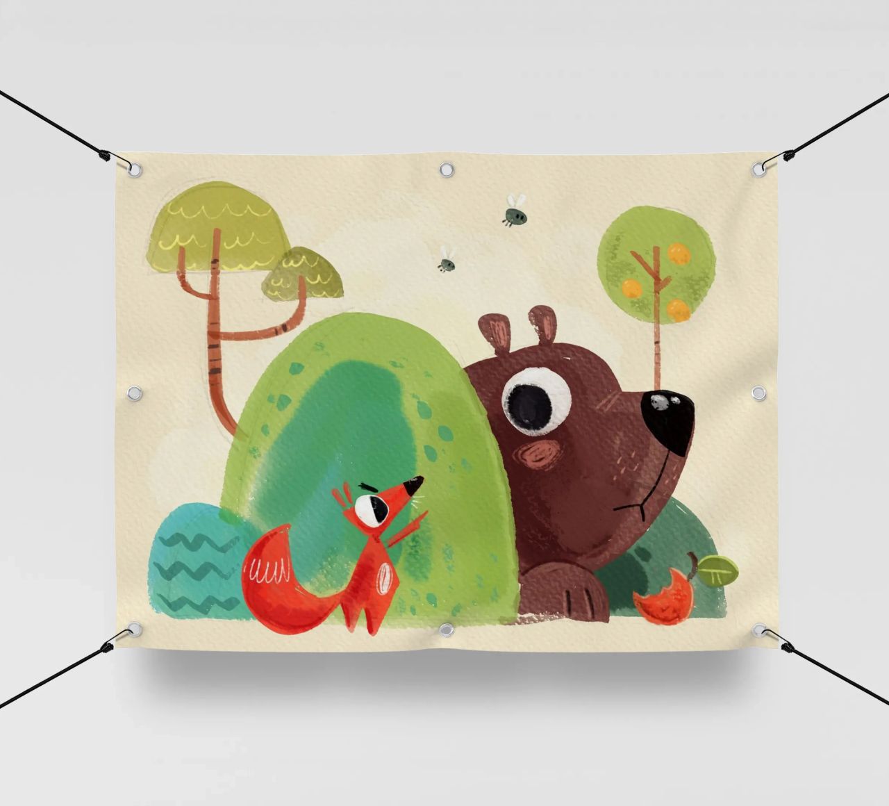 Volpe e orso telo in pvc da Johannes Lott Illustration