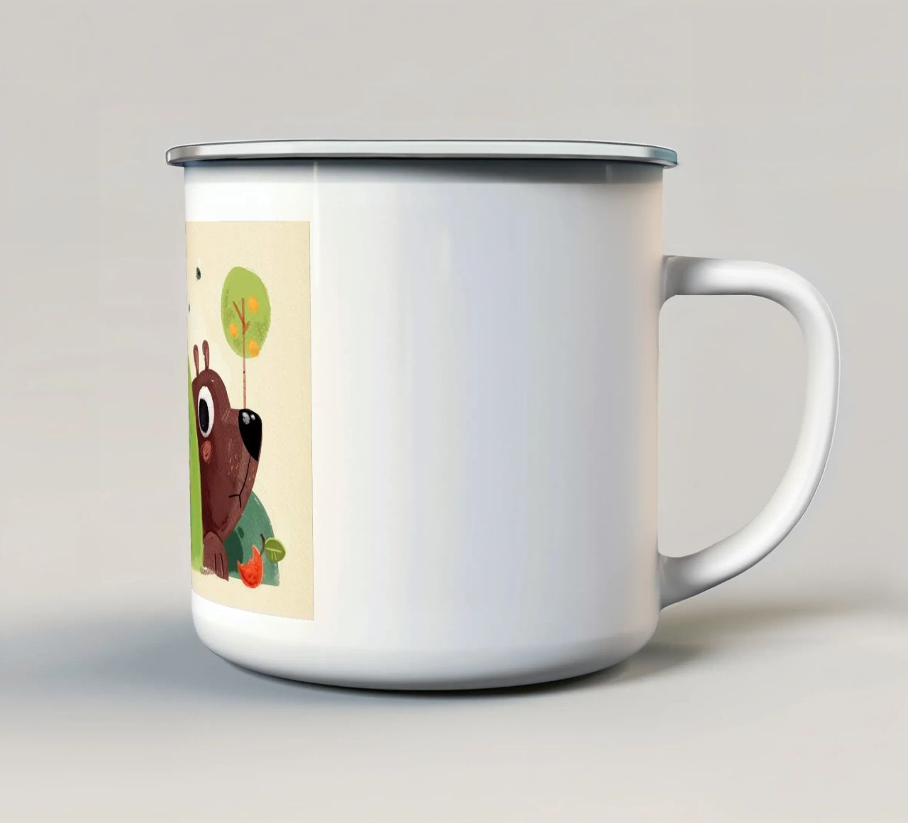 Volpe e orso tazza in smalto da Johannes Lott Illustration