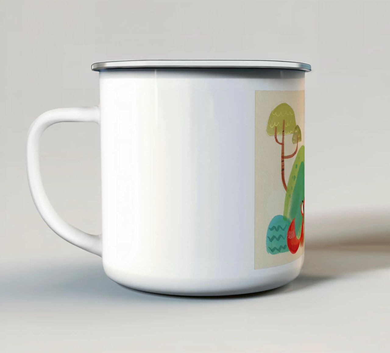 Volpe e orso tazza in smalto da Johannes Lott Illustration