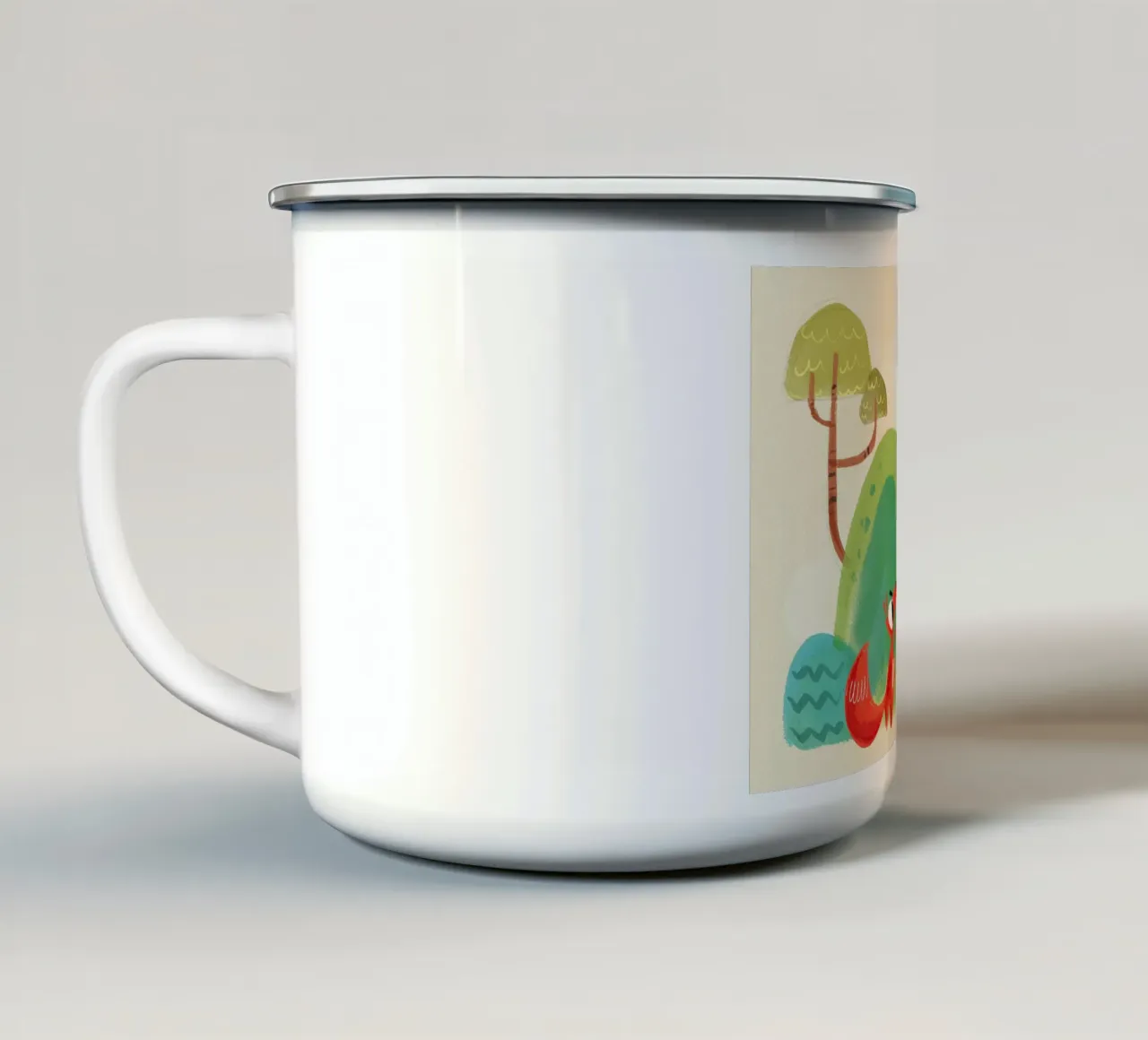 Fuchs & Bär Emaille Tasse von Johannes Lott Illustration