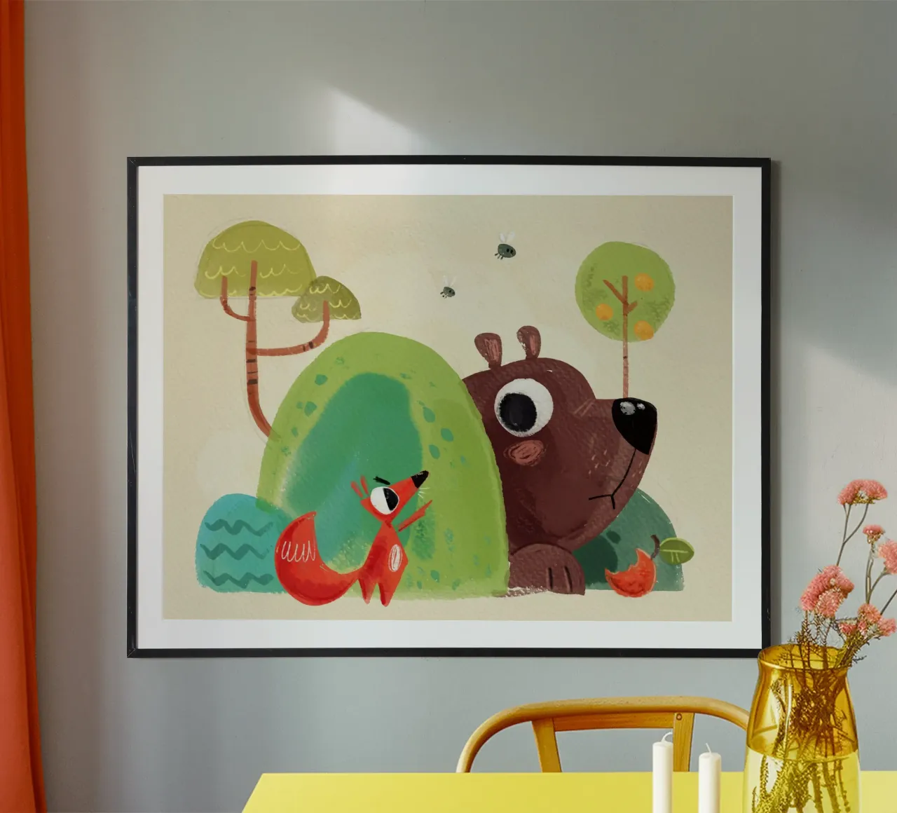 Volpe e orso poster da Johannes Lott Illustration