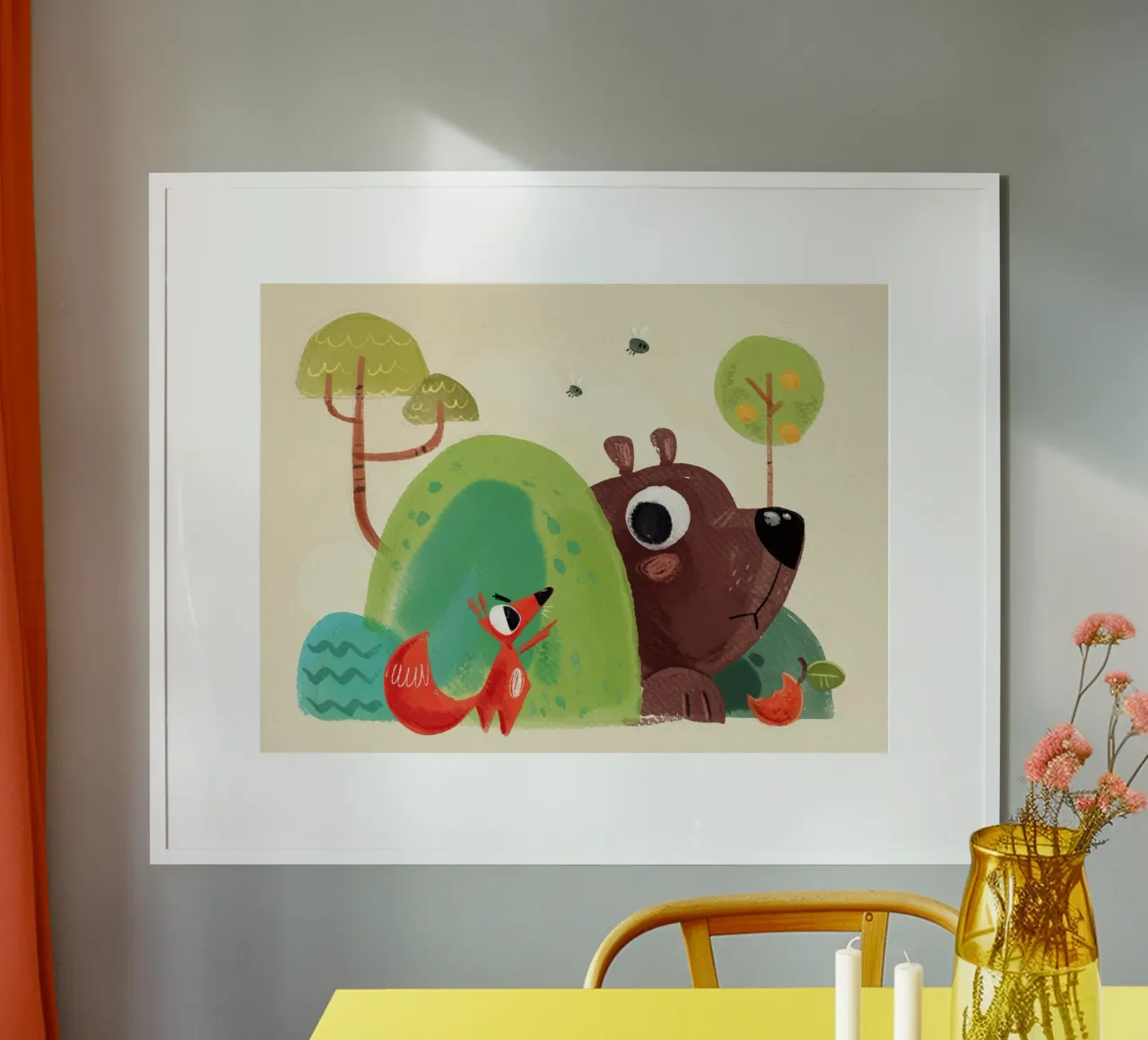 Volpe e orso poster da Johannes Lott Illustration
