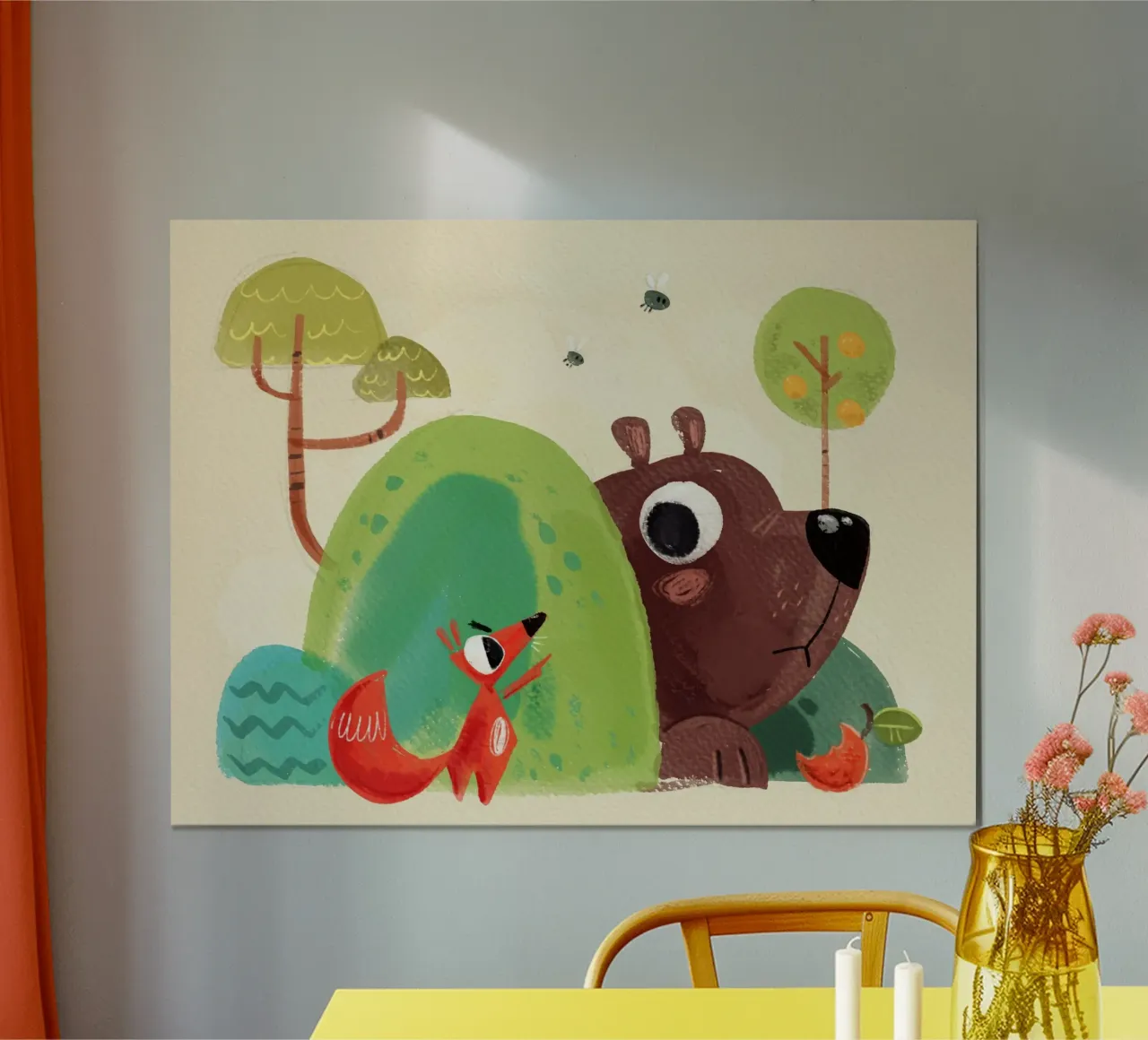 Volpe e orso poster da Johannes Lott Illustration