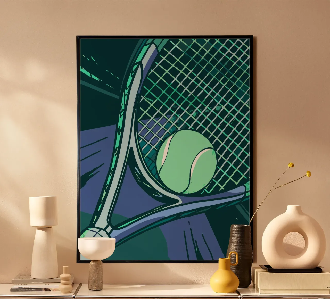 Racchetta da tennis poster con telaio in legno da SPORTS ONLY