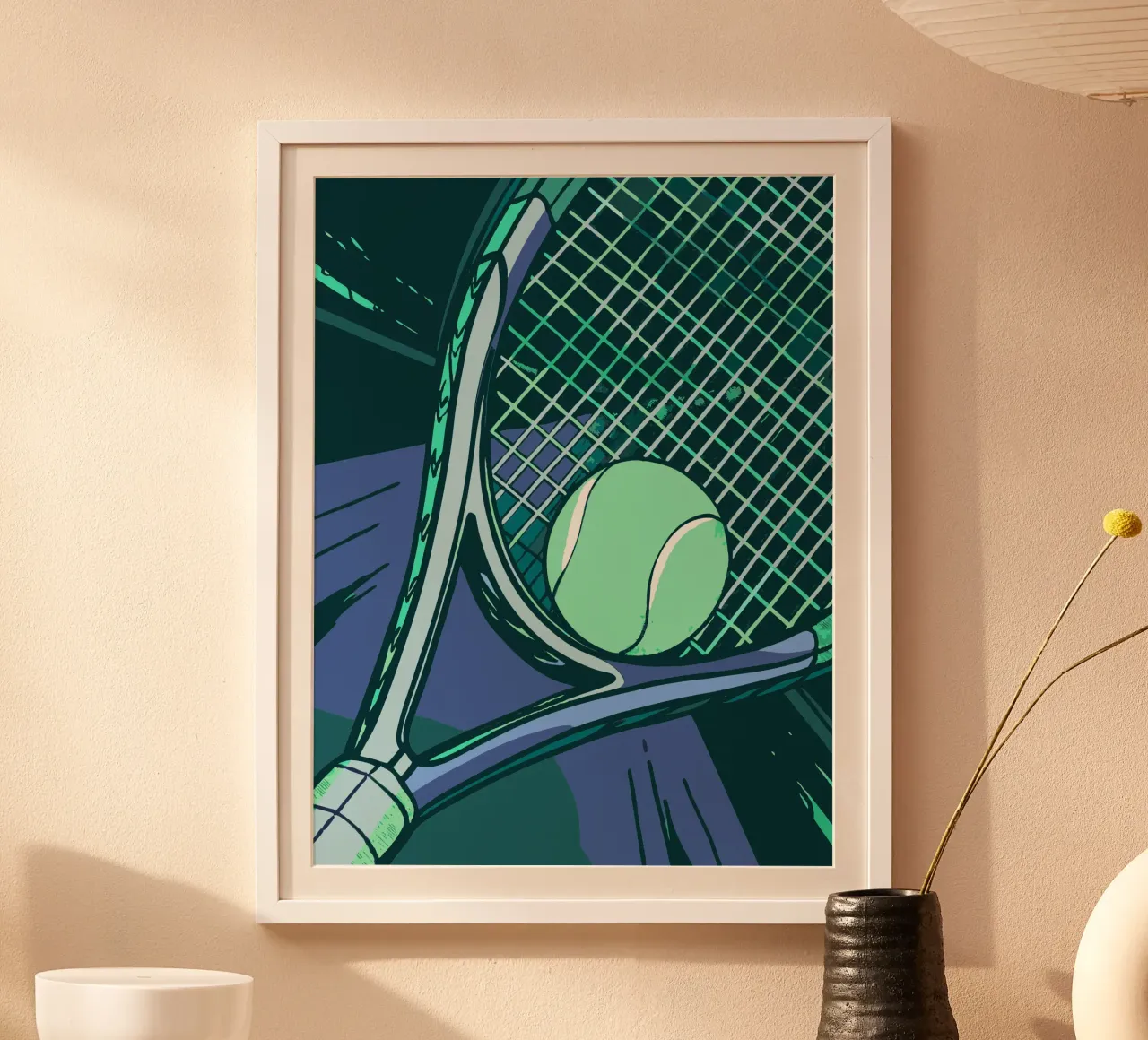 Racchetta da tennis poster con telaio in legno da SPORTS ONLY
