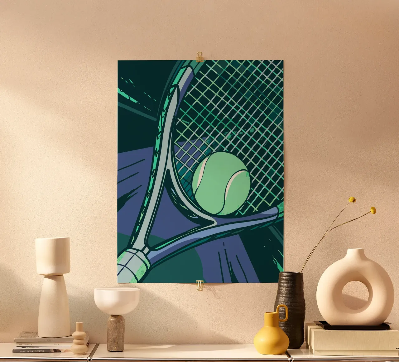 Racchetta da tennis poster con telaio in legno da SPORTS ONLY