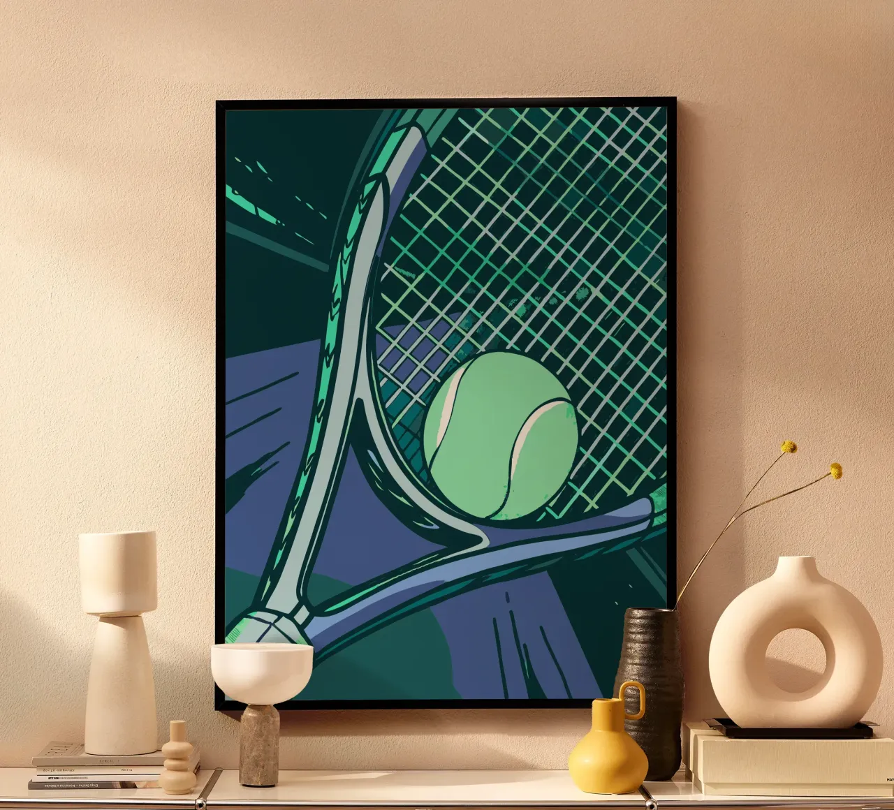 Racchetta da tennis poster con telaio in legno da SPORTS ONLY