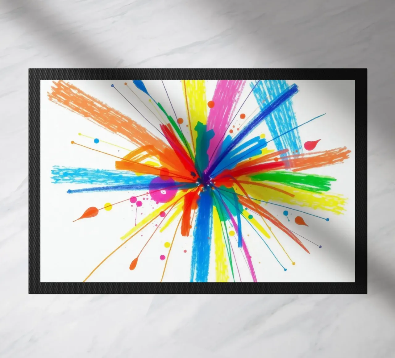 Explosion colorée d'éclaboussures de peinture, motif abstrait paillasson de DesignDoodle