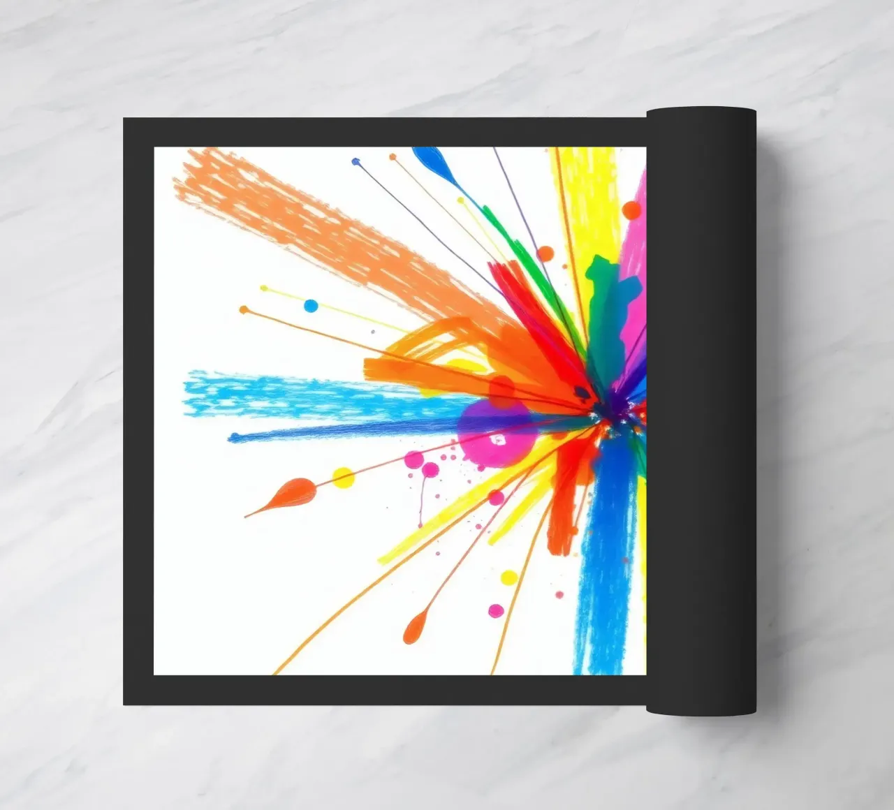 Explosion colorée d'éclaboussures de peinture, motif abstrait paillasson de DesignDoodle