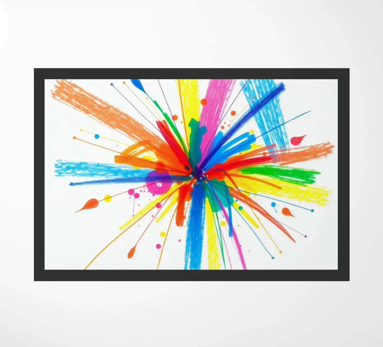 Explosion colorée d'éclaboussures de peinture, motif abstrait paillasson de DesignDoodle