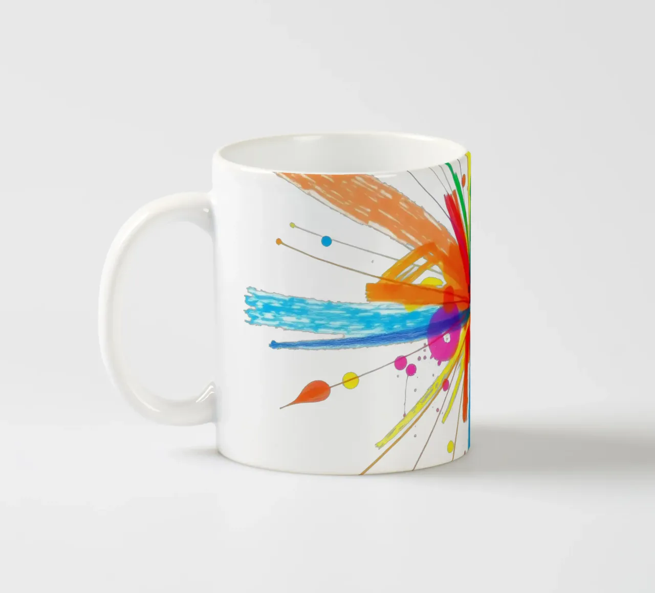 Kleurrijke explosie van verfspatten abstract ontwerp keramische mok van DesignDoodle