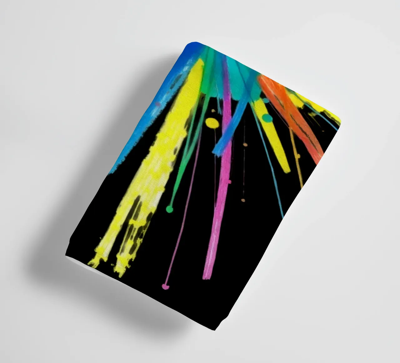 Colorful explosion of paint splatters abstract design towel by DesignDoodle
