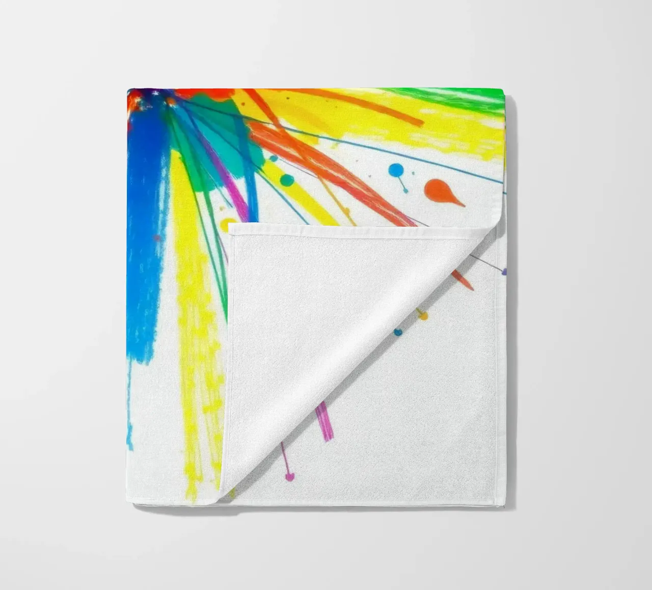 Explosion colorée d'éclaboussures de peinture, motif abstrait serviette de plage de DesignDoodle