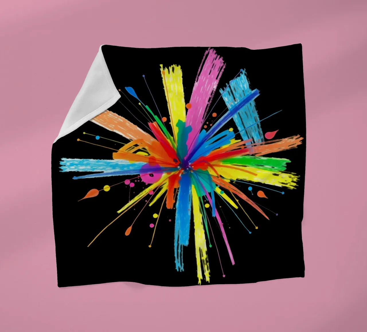 Kleurrijke explosie van verfspatten abstract ontwerp fleecedeken van DesignDoodle