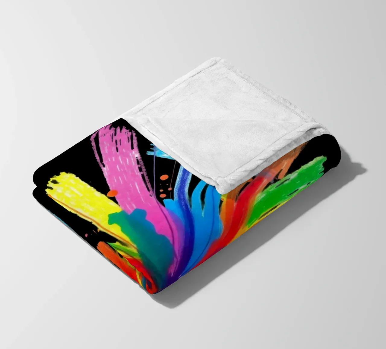 Kleurrijke explosie van verfspatten abstract ontwerp fleecedeken van DesignDoodle