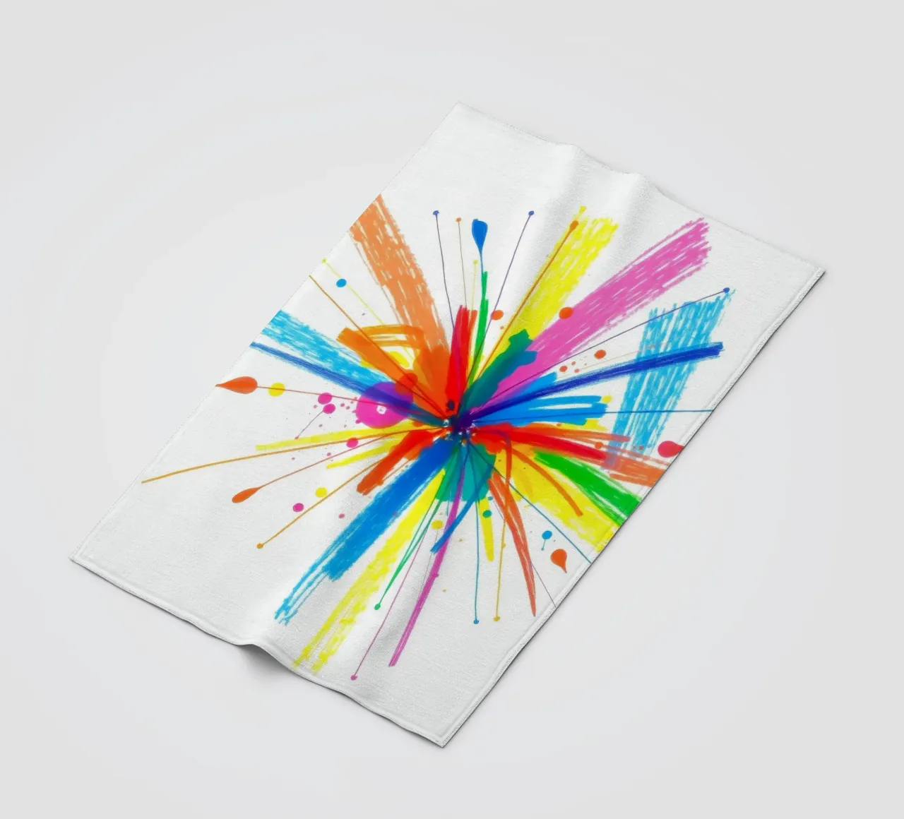 Kleurrijke explosie van verfspatten abstract ontwerp fleecedeken van DesignDoodle