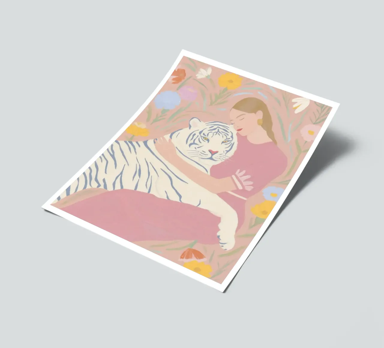 Spring hug with a tiger sticker sheet by Carinaprint