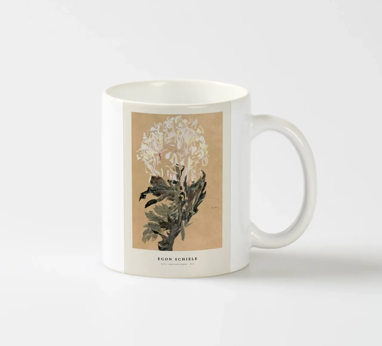 Schiele - White Chrysanthemum tazza in ceramica da Vintage by JUNIQE