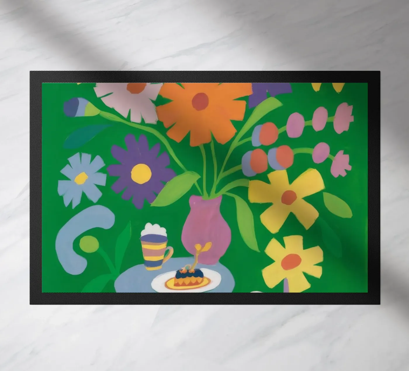 Floral Tea Party Fußmatte von Petal Canvas