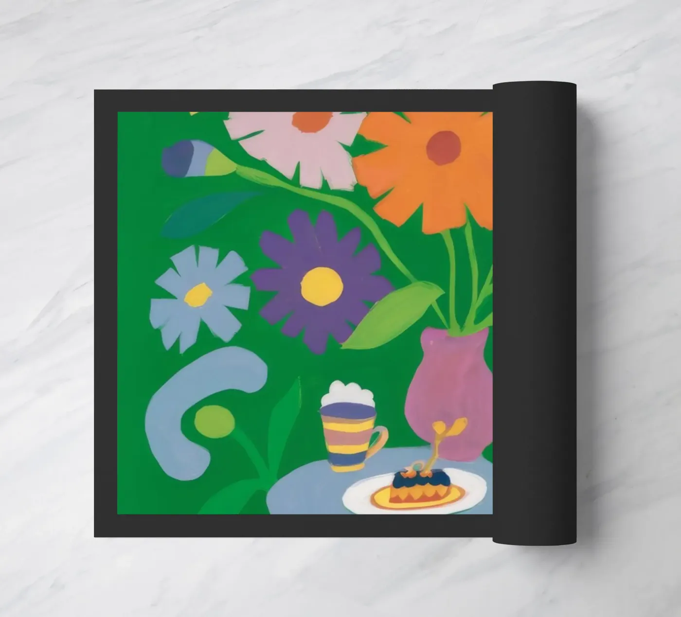Floral Tea Party Fußmatte von Petal Canvas