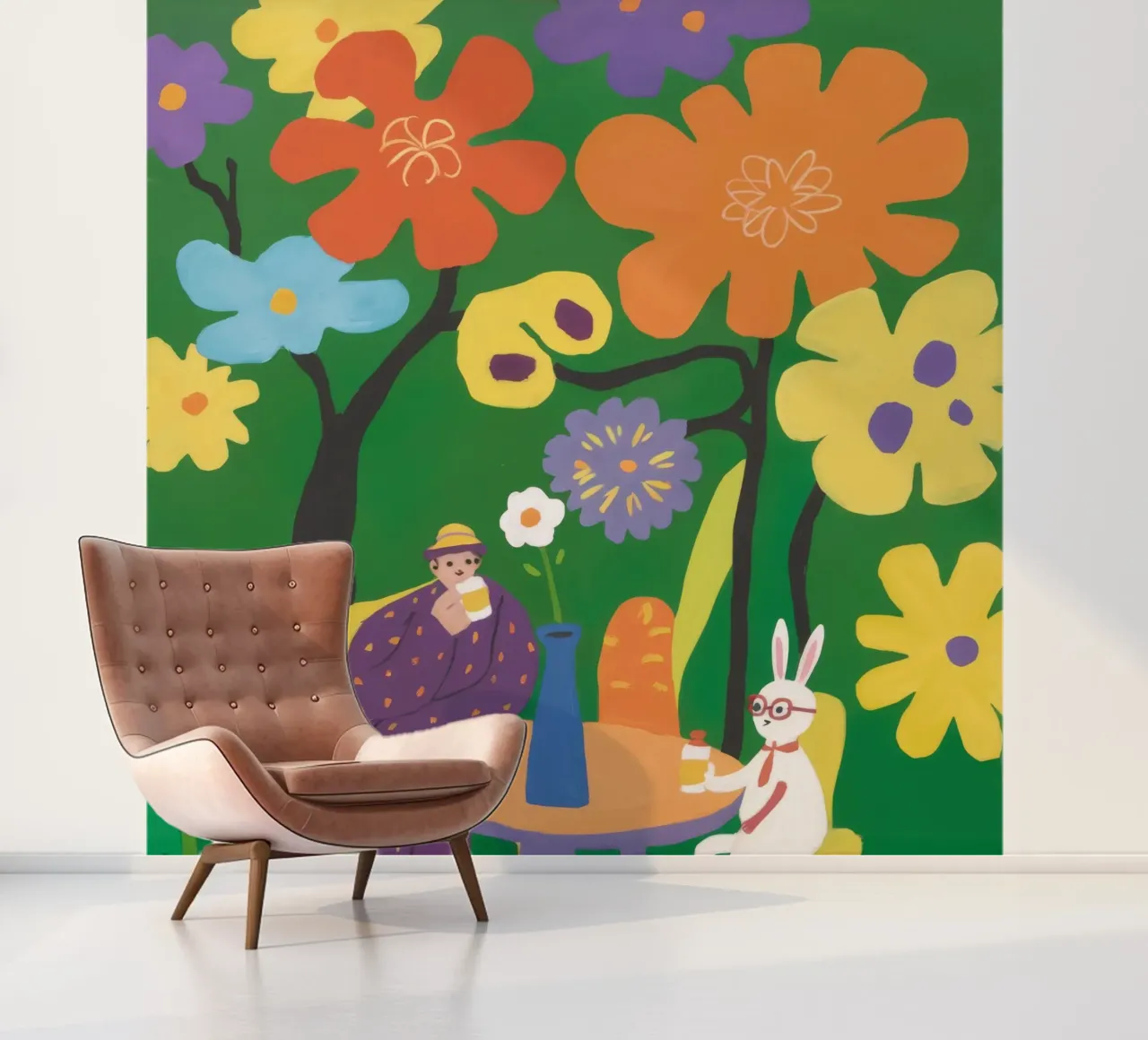 Bloementuin Rust fotobehang van Petal Canvas