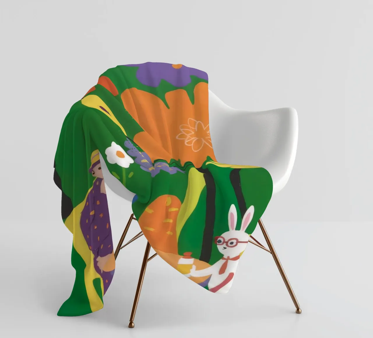 Bloementuin Rust fleecedeken van Petal Canvas