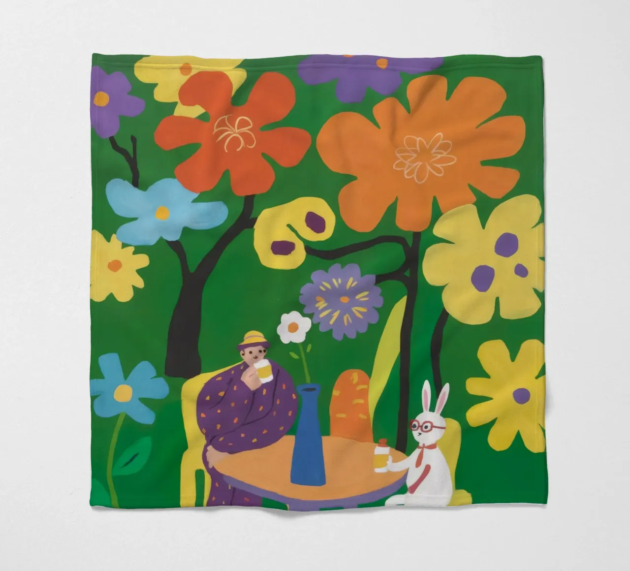 Bloementuin Rust fleecedeken van Petal Canvas