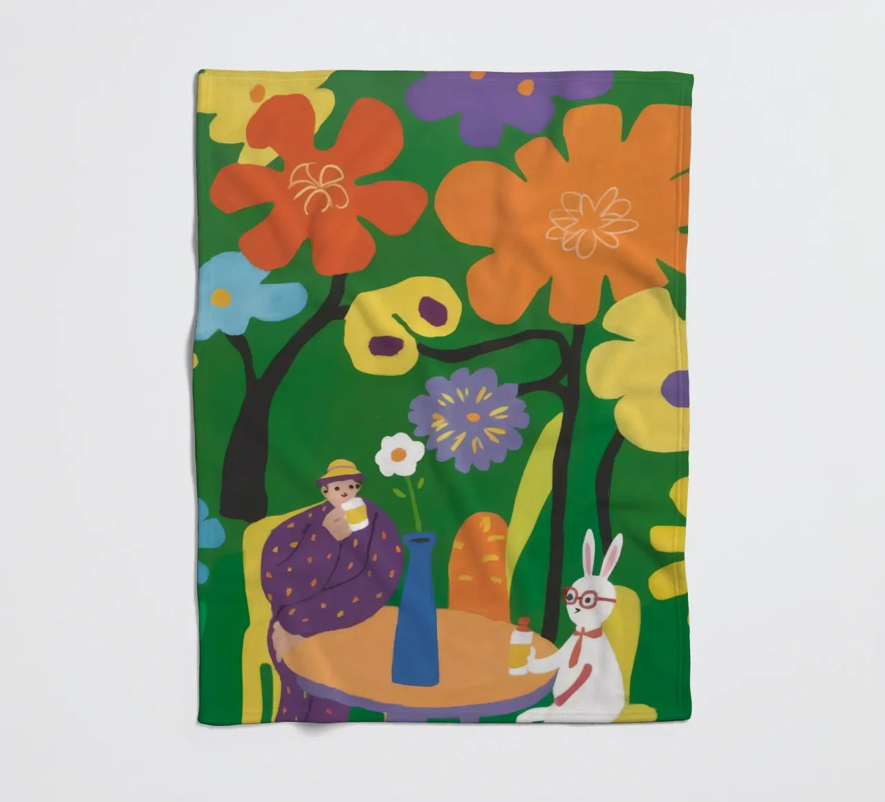 Bloementuin Rust fleecedeken van Petal Canvas